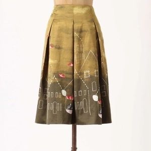 Anthropologie Maeve Feathered Village Skirt